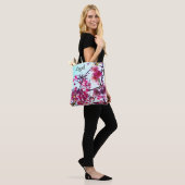 Roze Cherry-bloesems - monogrammen Tote Bag (Op model)