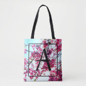 Roze Cherry-bloesems - monogrammen Tote Bag (Voorkant)