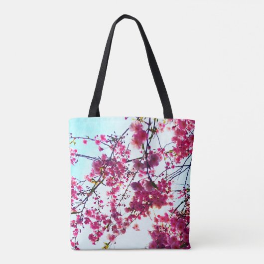 Roze Cherry-bloesems - monogrammen Tote Bag (Achterkant)