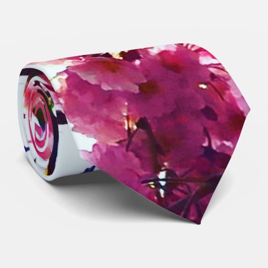 Roze Cherry-bloesems Stropdas (Opgerold)