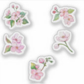 Roze Cherry Blosbezems Eigen vinylSticker Sticker (Voorkant)