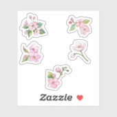 Roze Cherry Blosbezems Eigen vinylSticker Sticker (Vel)
