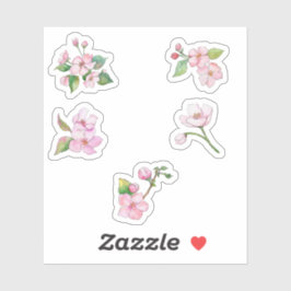 Roze Cherry Blosbezems Eigen vinylSticker Sticker