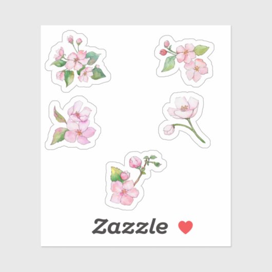 Roze Cherry Blosbezems Eigen vinylSticker Sticker (Vel)