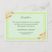 Roze Cherry Blosbezems , huwelijksreceptie Informatiekaartje (Voorkant)