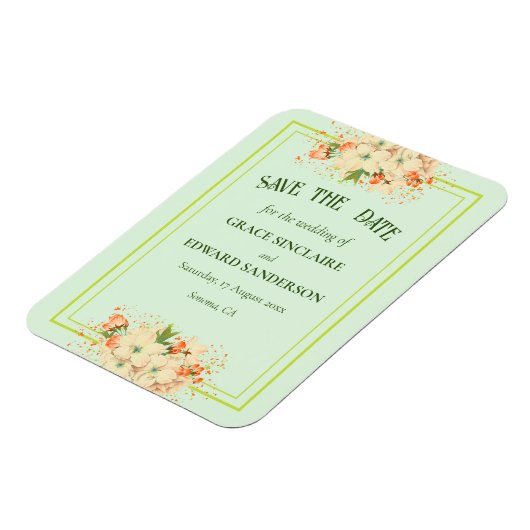 Roze Cherry Blosbezems, sparen de datum Magneet (Linkerzijde)