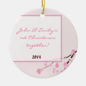 Roze Cherry Blosom Persoonlijke naam Ornament (Voorkant)