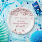 Roze Cherry Blossom 50th Birthday Party Papieren Bordje (Feest)