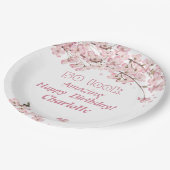 Roze Cherry Blossom 50th Birthday Party Papieren Bordje (Gekanteld)
