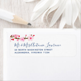 Roze Cherry Blossom Address Label