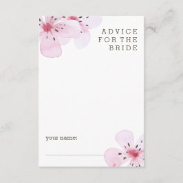 Roze Cherry Blossom Advice voor de Bride Advieskaart