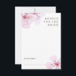 Roze Cherry Blossom Advice voor de Bride Advieskaart<br><div class="desc">Deze stijlvolle kaarten zijn perfect voor je vrijgezellenfeest games! Elke gast kan een kaart nemen en hun eigen persoonlijke raad voor de bruid achterlaten. Het ontwerp bevat elegante roze kersbloesems op een witte achtergrond.</div>