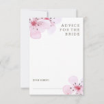 Roze Cherry Blossom Advice voor de Bride Advieskaart<br><div class="desc">Deze stijlvolle kaarten zijn perfect voor je vrijgezellenfeest games! Elke gast kan een kaart nemen en hun eigen persoonlijke raad voor de bruid achterlaten. Het ontwerp bevat elegante roze kersbloesems op een witte achtergrond.</div>