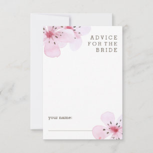 Roze Cherry Blossom Advice voor de Bride Advieskaart