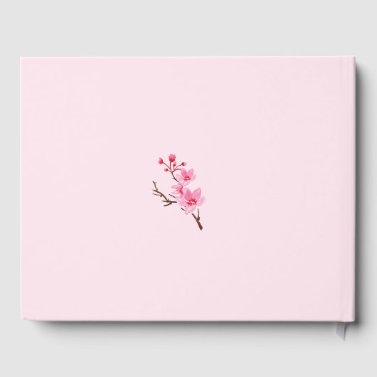 Roze Cherry Blossom Afstuderen Guest Book Gastenboek (Achterkant)