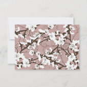Roze Cherry Blossom Asian Wedding Reception Kaart (Achterkant)