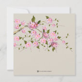 Roze Cherry Blossom Baby Douche Uitnodigingen (Achterkant)