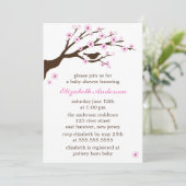 Roze Cherry Blossom Baby shower Kaart (Staand voorkant)