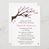 Roze Cherry Blossom Baby shower Kaart (Voorkant / Achterkant)