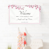 Roze Cherry Blossom Banner Sign (Insitu)