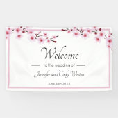 Roze Cherry Blossom Banner Sign (Horizontaal)