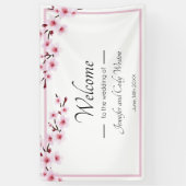 Roze Cherry Blossom Banner Sign (Verticaal)