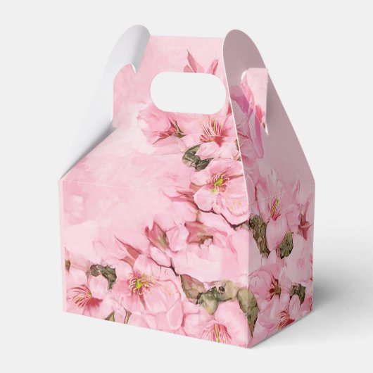 Roze Cherry Blossom Bedankdoosjes (Achterkant)