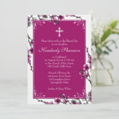 Roze Cherry Blossom Bevestiging Uitnodiging (Staand voorkant)