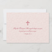 Roze Cherry Blossom Bird Bevestiging Uitnodiging (Achterkant)