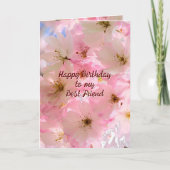 Roze Cherry Blossom Birthday Blessings Card Kaart (Voorkant)