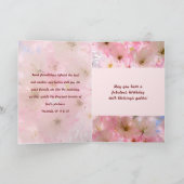 Roze Cherry Blossom Birthday Blessings Card Kaart (Binnen)