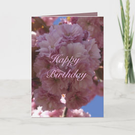 Roze Cherry Blossom Birthday Kaart