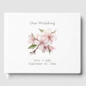  roze Cherry Blossom bloemenbruiloft Gastenboek (Voorkant)