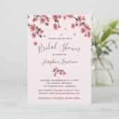 Roze Cherry Blossom Bridal Shower Kaart (Staand voorkant)
