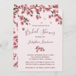 Roze Cherry Blossom Bridal Shower Kaart