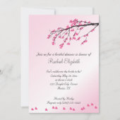 Roze Cherry Blossom Bridal Shower Uitnodiging (Voorkant)
