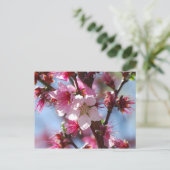 Roze Cherry Blossom briefkaart (Staand voorkant)