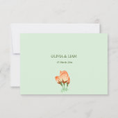 Roze Cherry Blossom, bruiloft Bedankkaart (Achterkant)