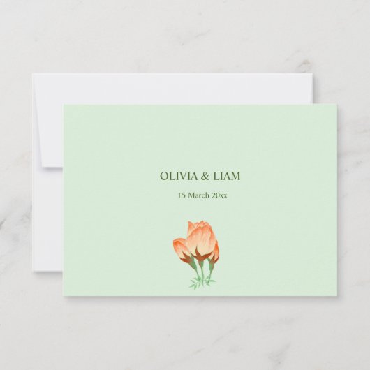 Roze Cherry Blossom, bruiloft Bedankkaart (Achterkant)