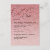 Roze Cherry Blossom Bruiloft Behuizing Details Kaa Informatiekaartje (Voorkant)