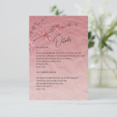 Roze Cherry Blossom Bruiloft Behuizing Details Kaa Informatiekaartje (Staand voorkant)