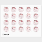 Roze Cherry Blossom Bruiloft Dank u Ronde Sticker (Vel)