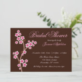 Roze Cherry Blossom Bruin Vrijgezellenfeest Kaart (Staand voorkant)