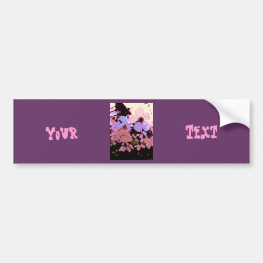 Roze Cherry Blossom Bumpersticker (Voorkant)