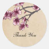 Roze  Cherry Blossom Dank je Stickers (Voorkant)