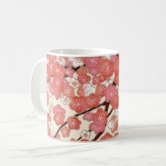 Roze Cherry Blossom design Koffiemok (Voorkant links)