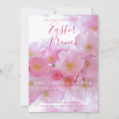 Roze Cherry Blossom Easter Brunch Uitnodiging (Voorkant)