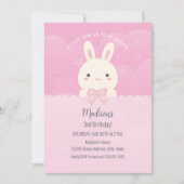 Roze Cherry Blossom een bunny die Birthday feest g Kaart (Voorkant)