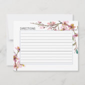 Roze Cherry Blossom Elegant Wedding Recipcard Notitiekaartje (Achterkant)