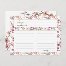 Roze Cherry Blossom Elegant Wedding Recipcard